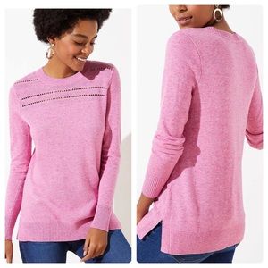 NWT Loft Stitched Yoke Pink Sweater tunic